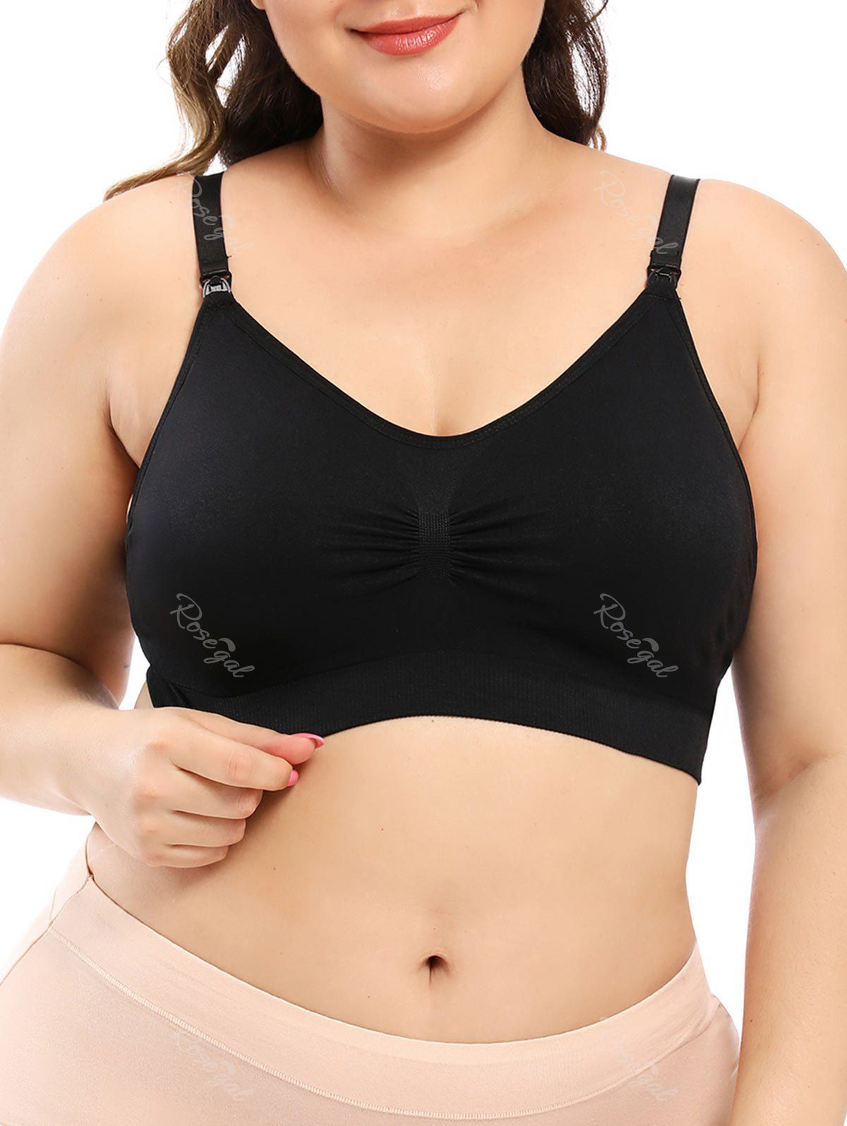 

Plus Size Ruched Sports Gym Bra, Black