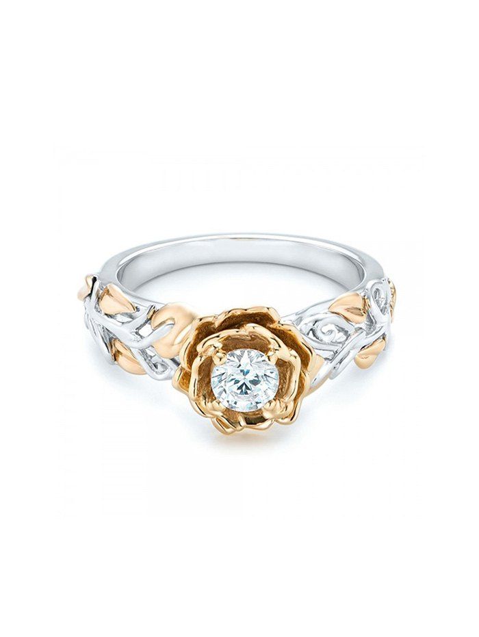 

Zircon Rhinestone Decoration Ring, Silver