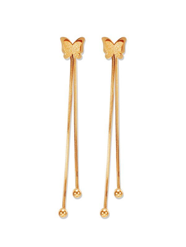 

Butterfly Shape Long Earrings, Rose gold