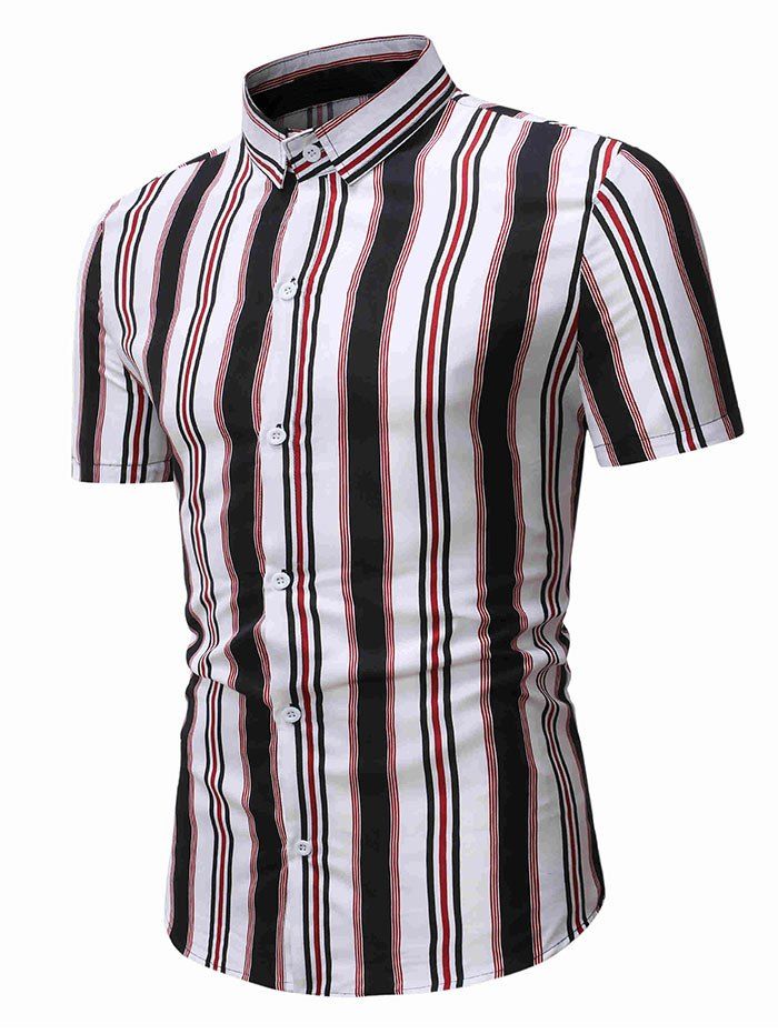 

Contrast Stripes Casual Shirt, White