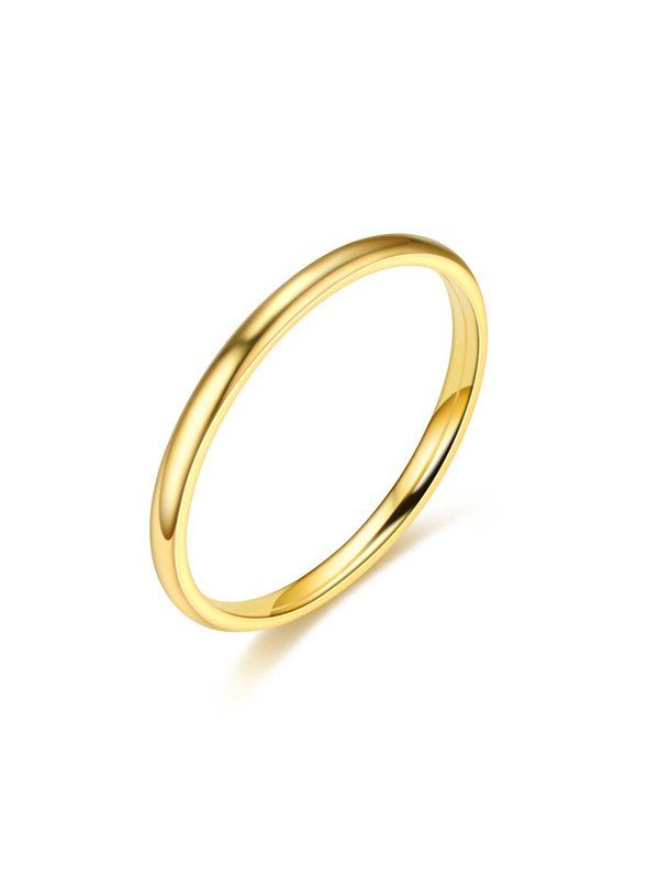 

Smooth Titanium Steel Couple Ring, Gold