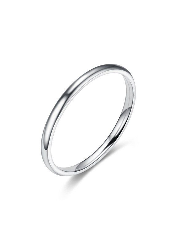 

Smooth Titanium Steel Couple Ring, Silver