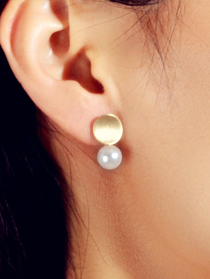 

Faux Pearl Design Alloy Earrings, Gold