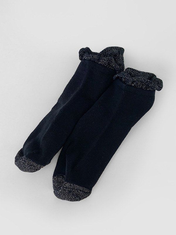 

Color Blocking Cotton Floor Socks, Black