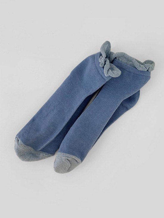 

Color Blocking Cotton Floor Socks, Silk blue