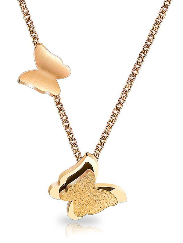 

Butterfly Shape Pendant Necklace, Gold