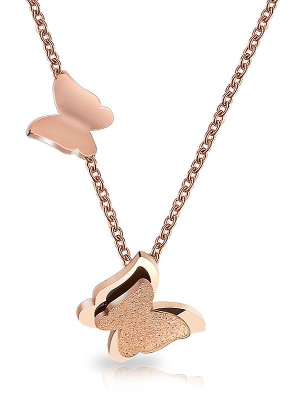

Butterfly Shape Pendant Necklace, Rose gold