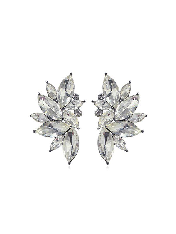 

Rhinestone Decoration Stud Earrings, Silver