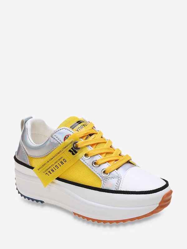 yellow platform sneakers