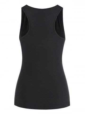 

Cowl Neck Plain Tank Top, Black