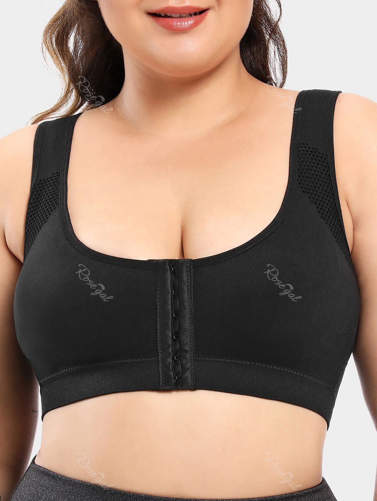 plus size sports bra front closure