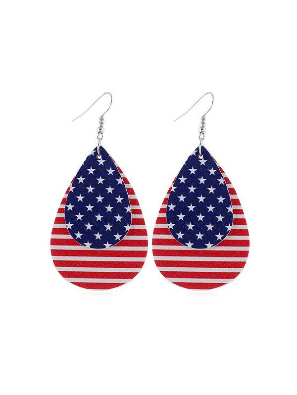 

Water Drop Flag Pattern Earrings, Multi-a
