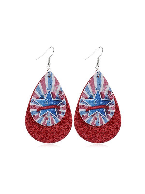 

Water Drop Flag Pattern Earrings, Multi-b