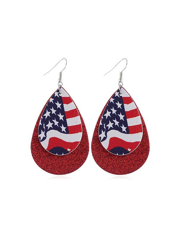 

Water Drop Flag Pattern Earrings, Multi-c
