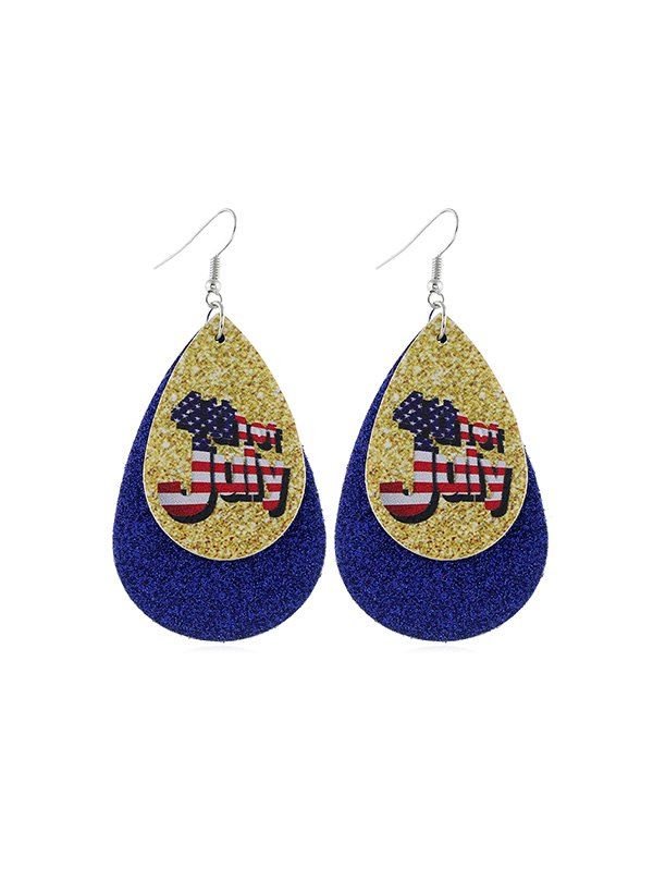 

Water Drop Flag Pattern Earrings, Multi-d