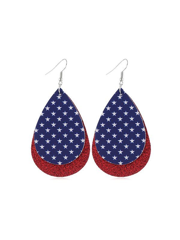 

Water Drop Flag Pattern Earrings, Multi-f