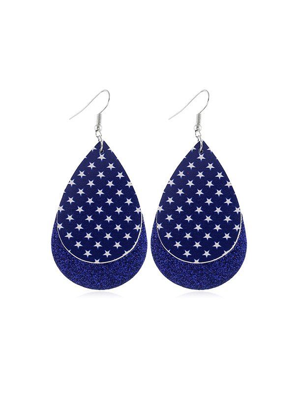 

Water Drop Star Pattern Earrings, Multi-g