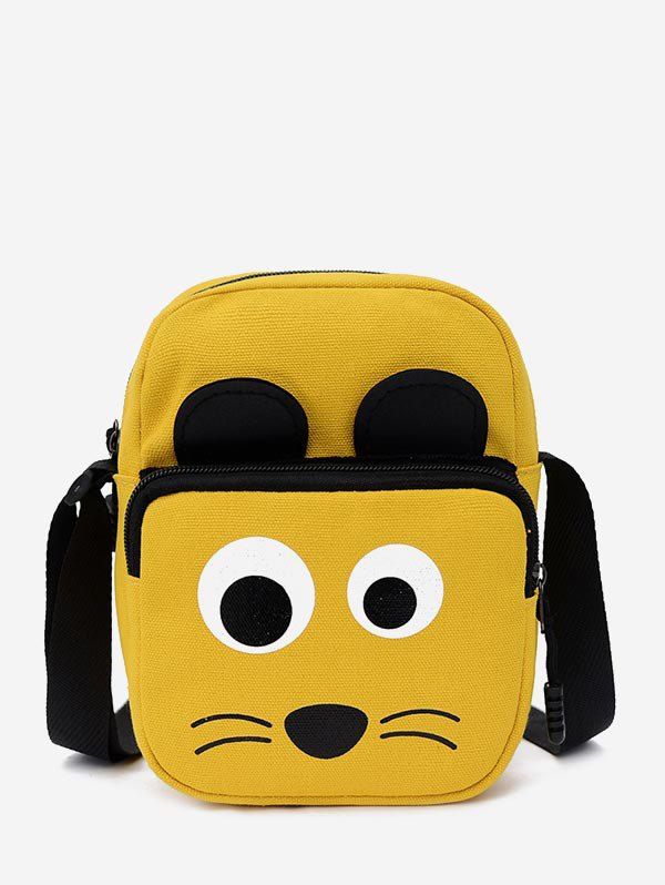 

Cartoon Animal Print Canvas Mini Crossbody Bag, Rubber ducky yellow