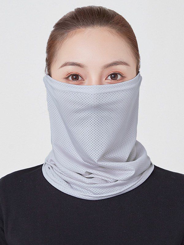 

Solid Color Breathable Hole Scarf, Light gray