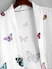 Butterfly Allover Print Open Front Kimono Cardigan -  
