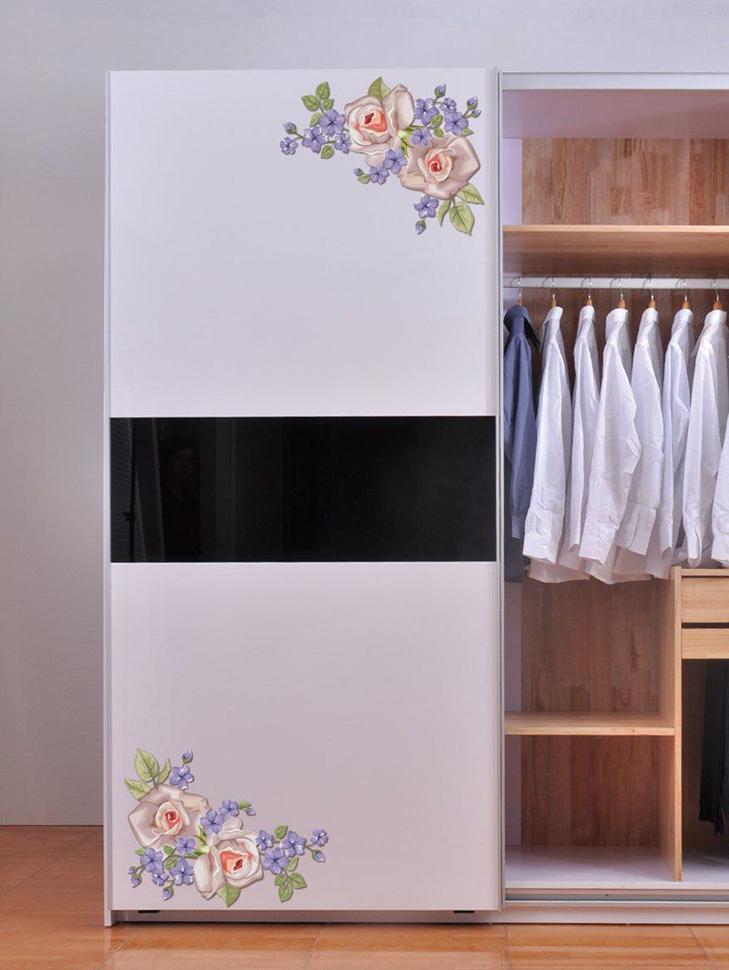 

Flower Vines Print Decorative Wall Art Stickers, Multi
