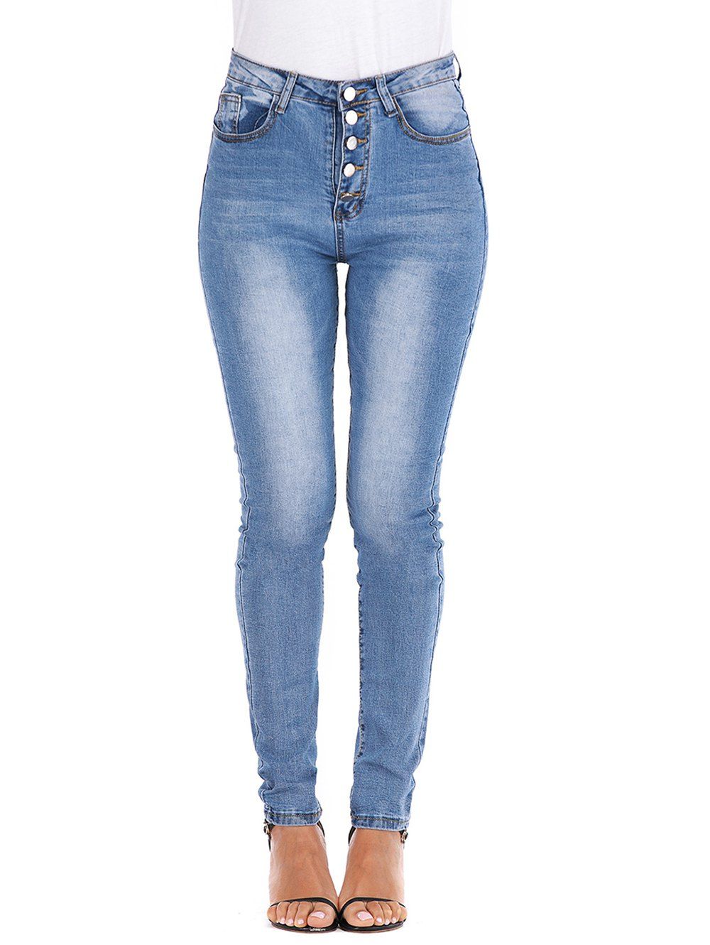 high waisted button fly jeans