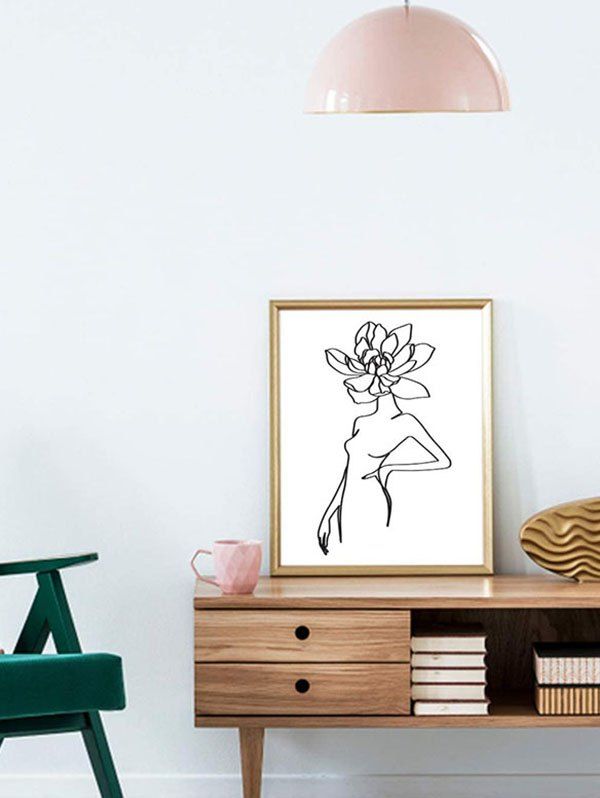 Shops Home Decoration Flower Body Sketch Print Wall Poster  