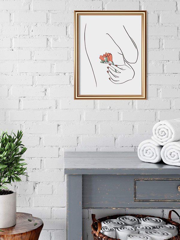 

Home Decoration Rose Body Sketch Print Wall Poster, Black