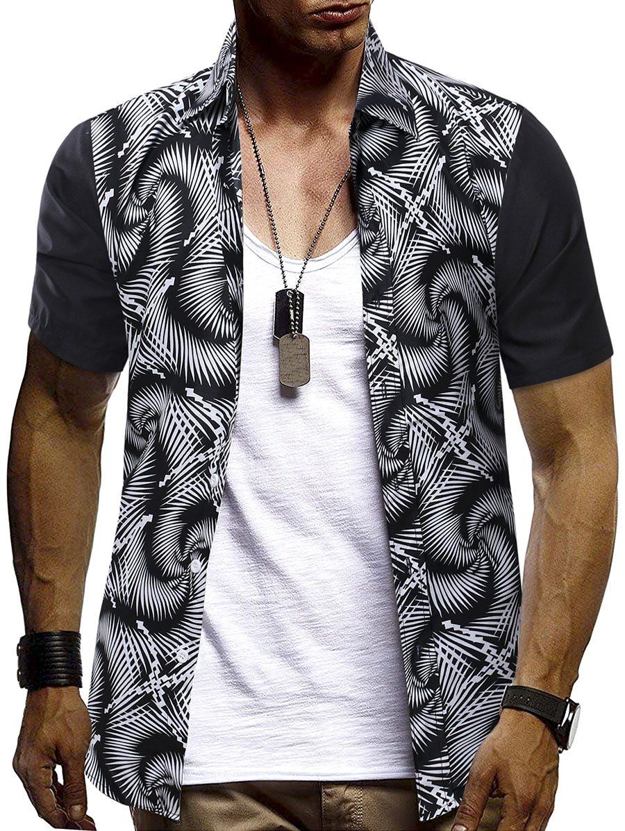 

Abstract Printed Short Sleeves Shirt, Multi