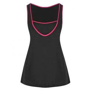

Plus Size Sleeveless Contrast Trim Top, Black