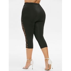 

Plus Size Skull Lace Capri Leggings, Black