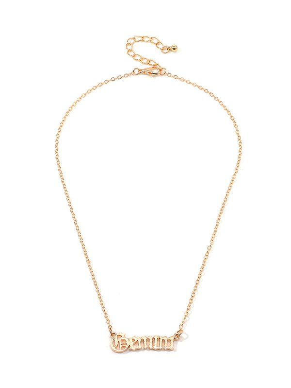 

Horoscope Letter Hollow Necklace, Gold