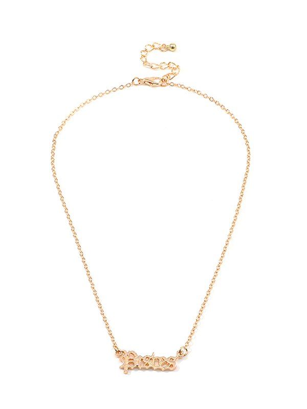 

Horoscope Letter Hollow Necklace, Gold