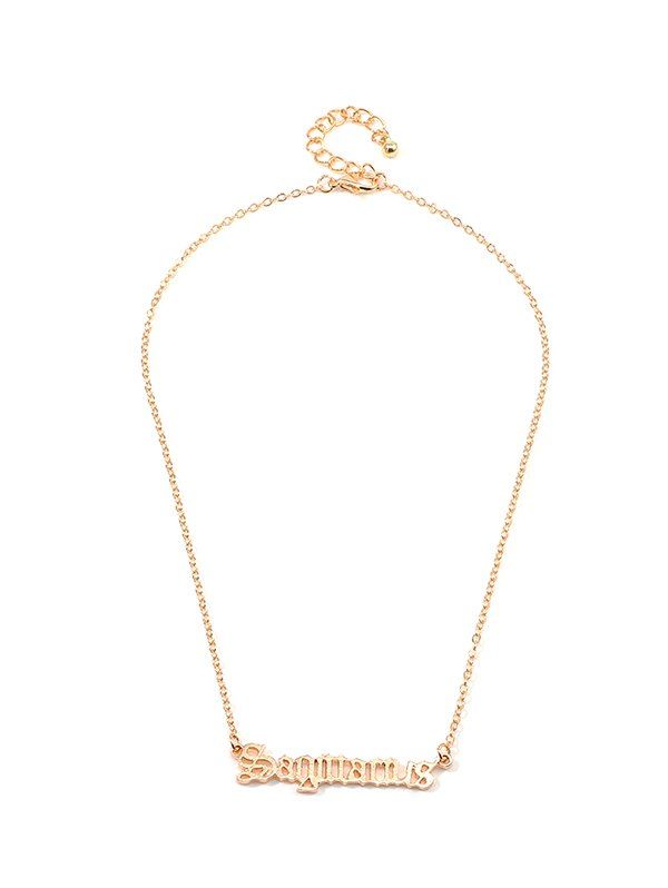 

Horoscope Letter Hollow Necklace, Gold