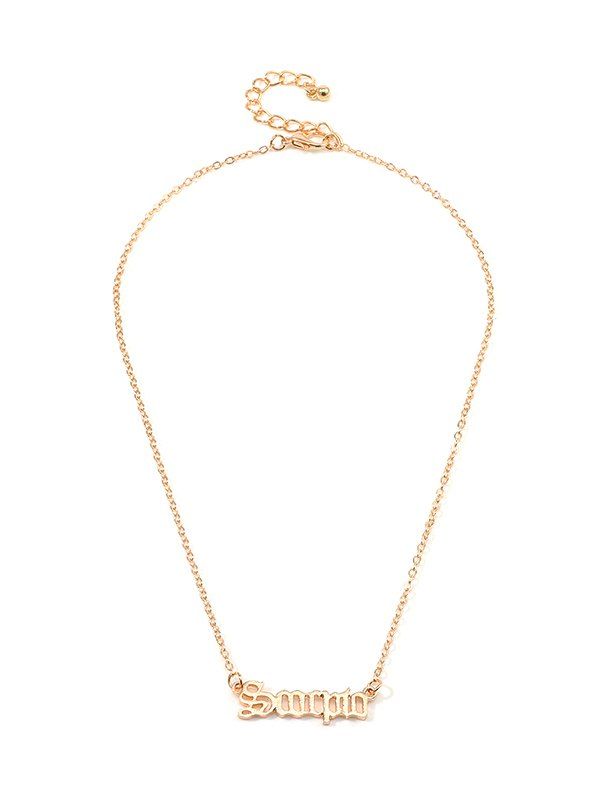 

Horoscope Letter Hollow Necklace, Gold