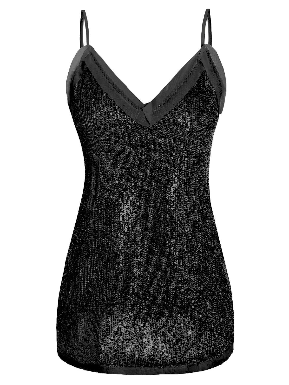 

Sparkle Sequined Cami Top, Black