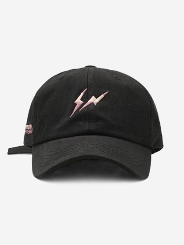 

Lightning Embroidery Sports Baseball Cap, Black