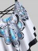Crisscross Flounce Overlay High Rise Tankini Swimwear -  
