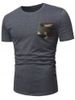 Camo Pocket Short Sleeve Casual T Shirt -  