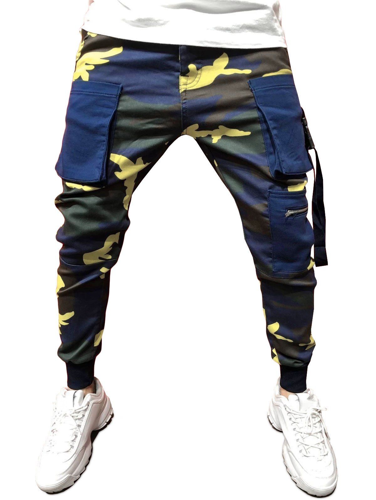 

Camo Print Cargo Pants, Yellow
