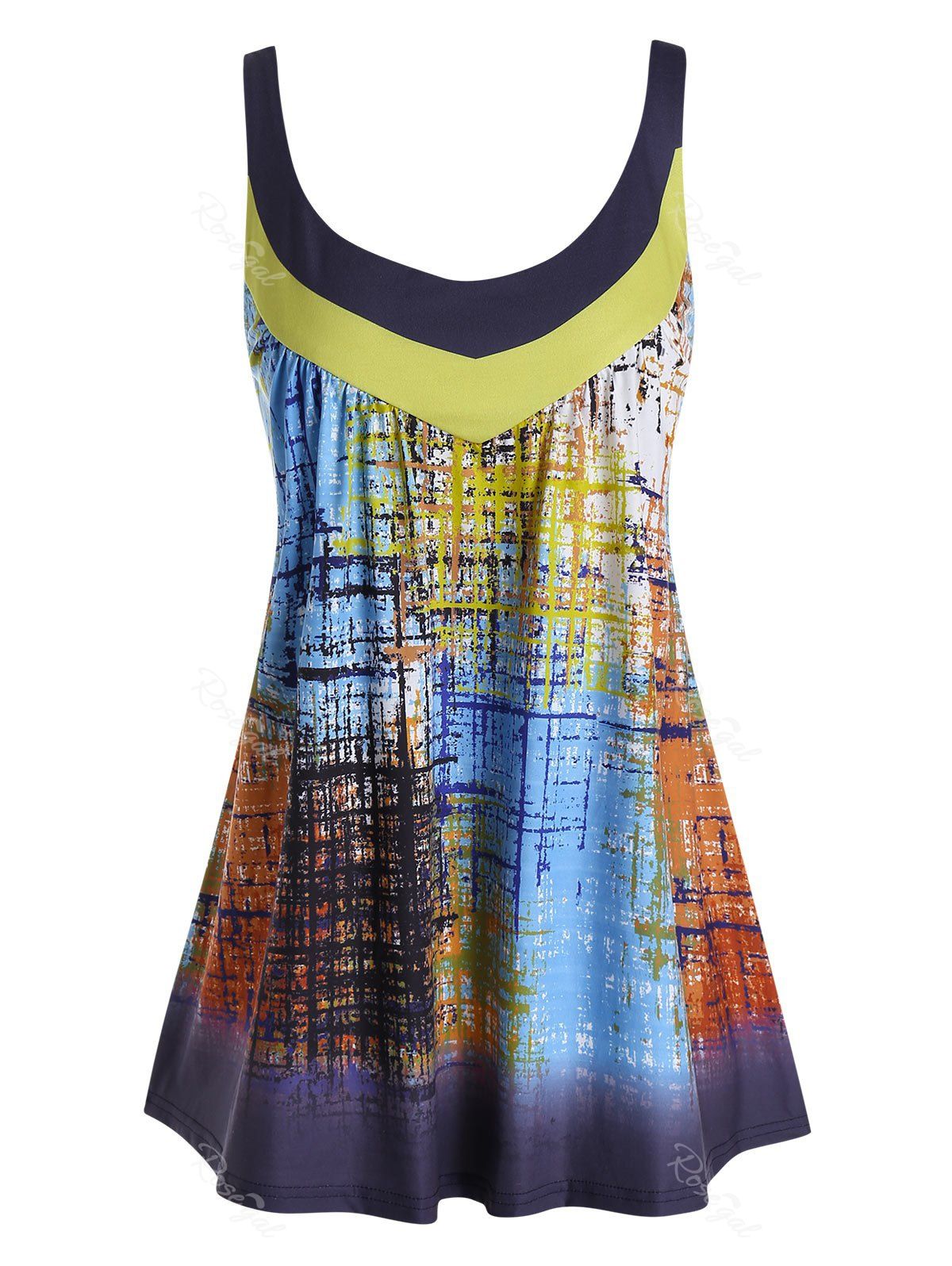 

Plus Size Tie Dye Swing Tank Top, Multi