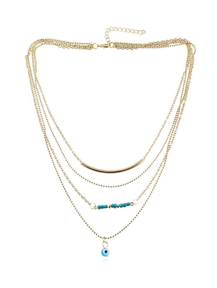 

Beads Multilayered Chain Necklace, Gold