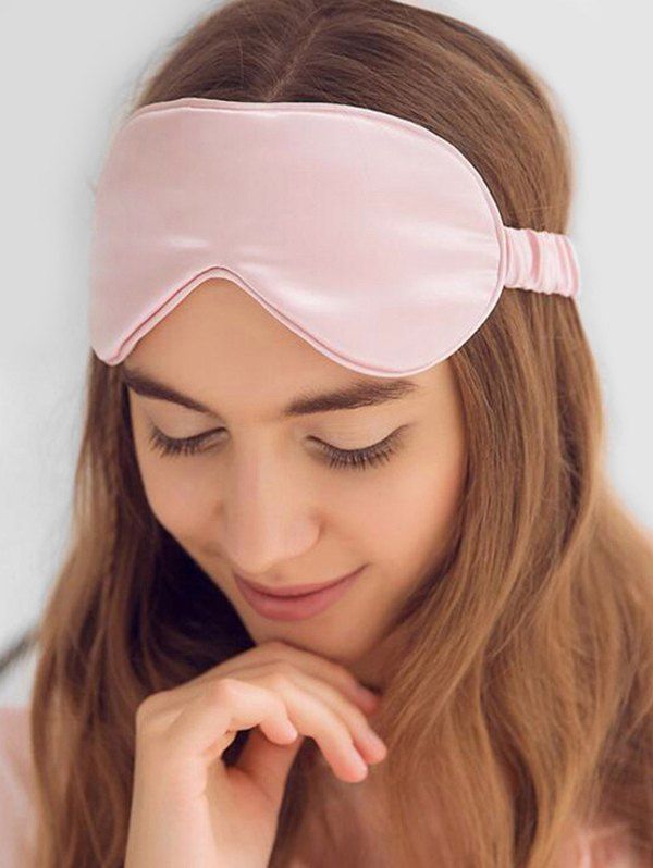 

Elastic Strap Blackout Satin Sleep Mask, Pink