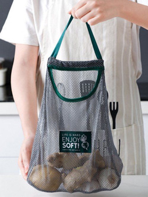 

Fruits And Vegetables Wall-mounted Hollow Storage Bag, Gray cloud