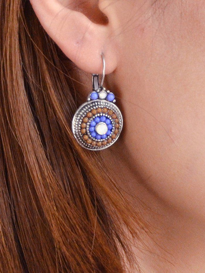 

Beading Round Shape Drop Earrings, Blue