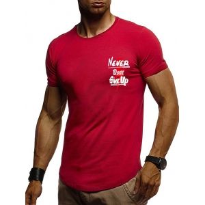 

Letter Graphic Printing Casual T-shirt, Lava red
