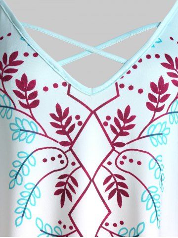Plus Size Handkerchief Printed Ombre Color Tank Top