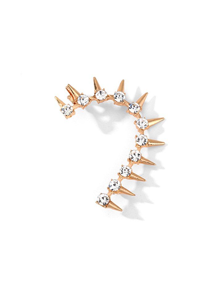 

Rivets Rhinestone Exaggerated Ear Cuff, Gold