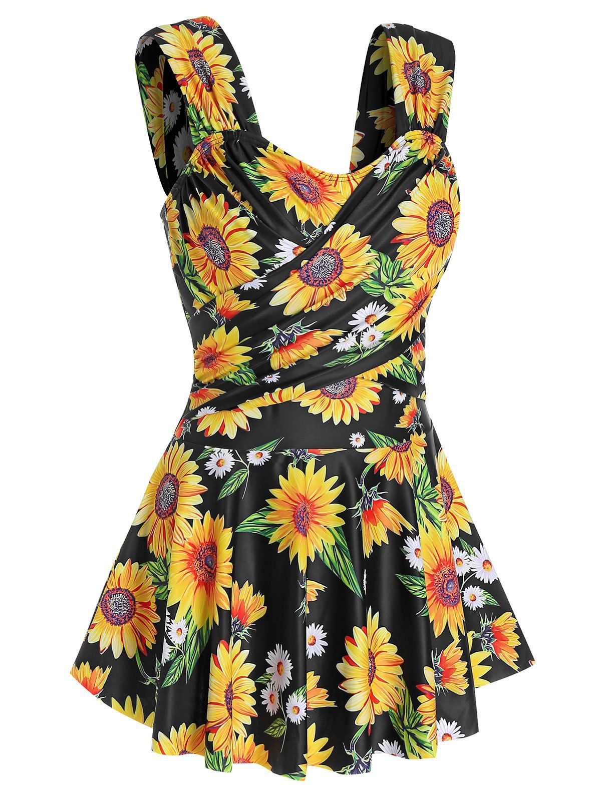 ginger flowers ruffle swim dress