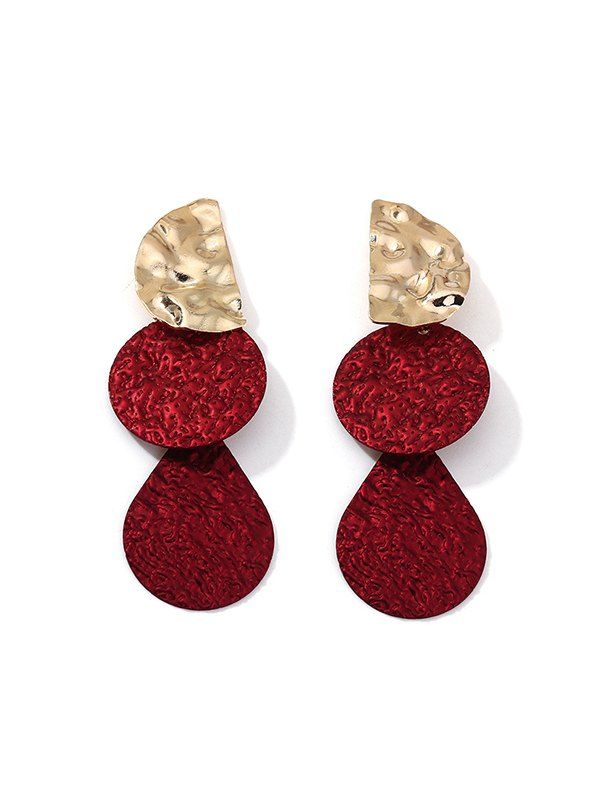 

Water Drop Shape Hammered Earrings, Gold